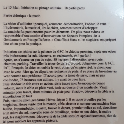 souvenirs de stage 2001 avec Joseph ORTEGA